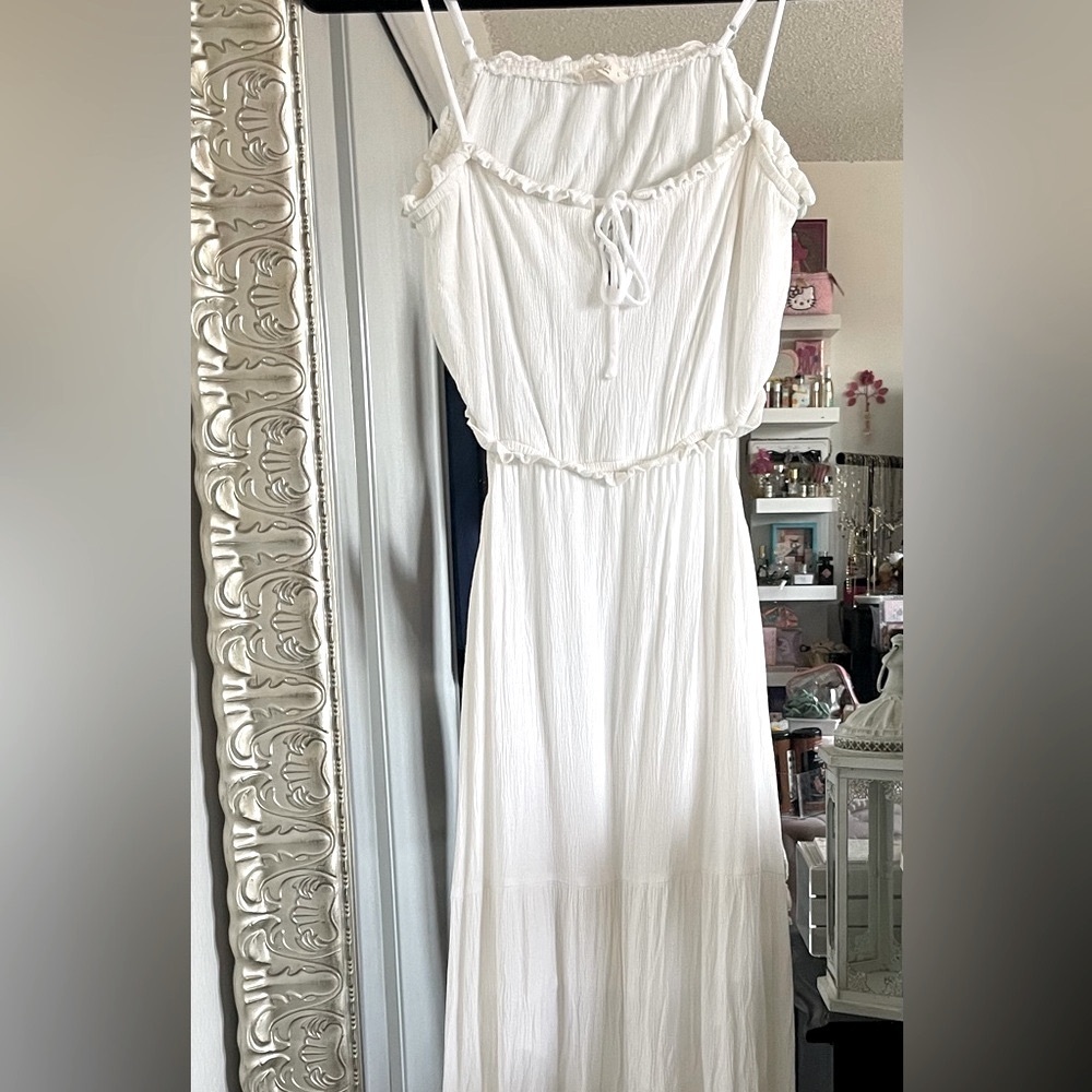 ILLA ILLA|Soft white| Cottagecore Boho Cut out Maxi Dress|Large|EUC